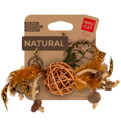 Fun Natural cat toy wicker ball (csengővel)