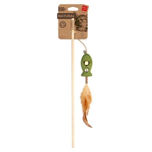 Fun Natural cat toy teaser with fish